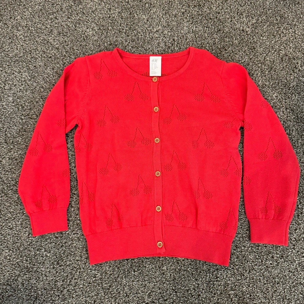 H&M Cherry Cardigan 3-4y